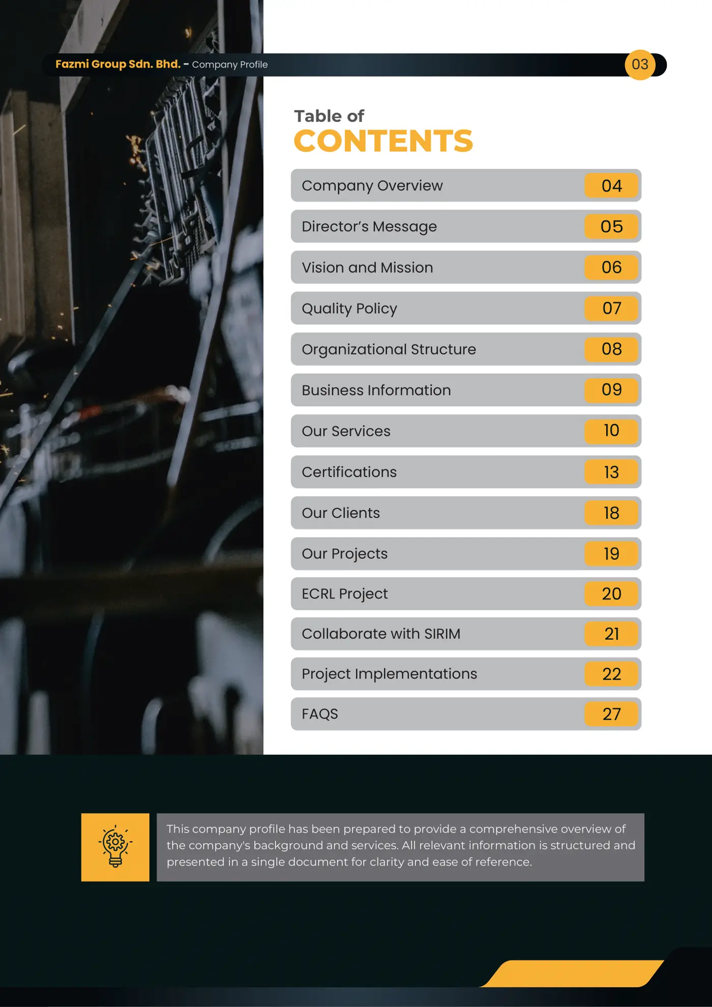 Company profile page 3