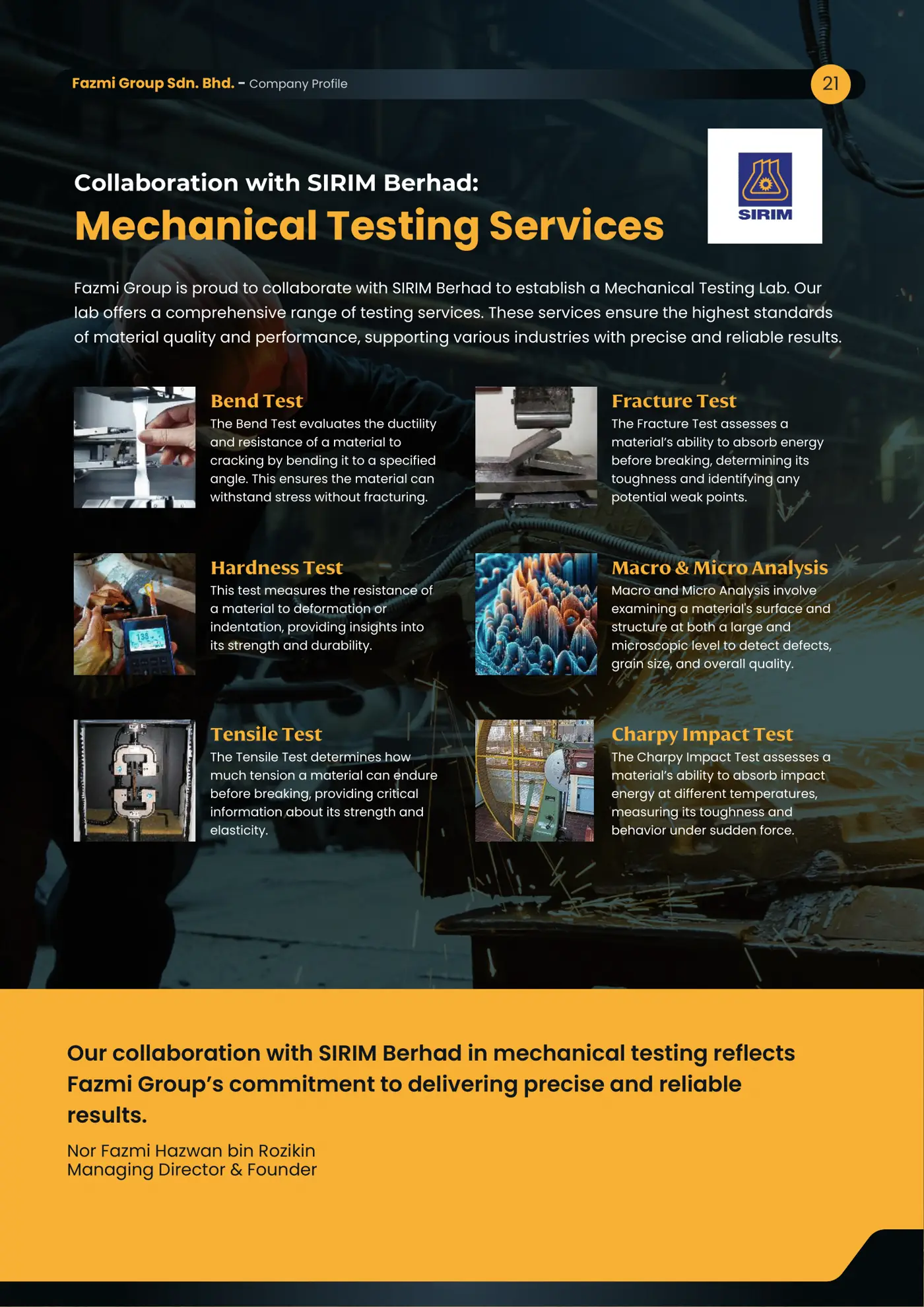 Company profile page 21